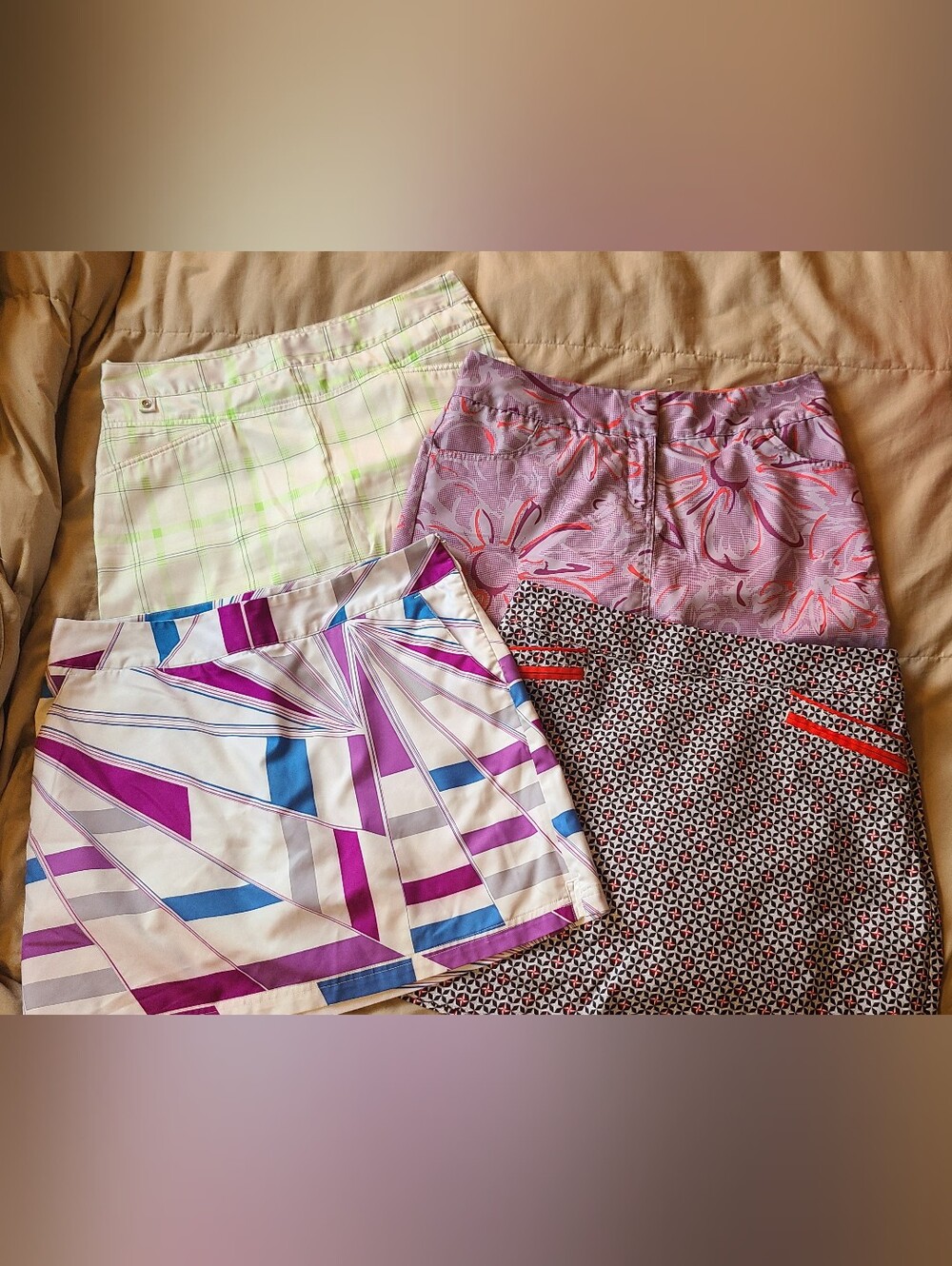 Women’s Pink Floral and Patterned Skort Set Of 4 Size 8